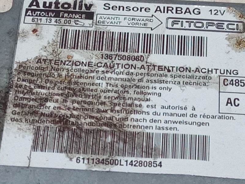 Recambio de centralita airbag para fiat qubo (225_) 1.3 d multijet (225cxb1a, 225axb1a, 225cxb11, 225axb11,... referencia OEM IA