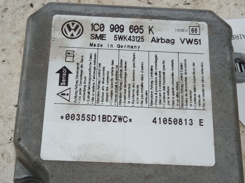 Recambio de centralita airbag para volkswagen polo iv (9n_, 9a_) 1.4 tdi referencia OEM IAM 1C0909605K  