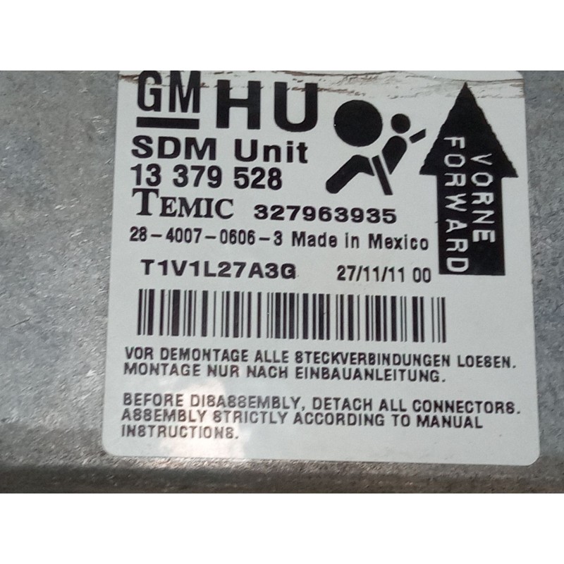 Recambio de centralita airbag para opel corsa d (s07) 1.3 cdti (l08, l68) referencia OEM IAM 13379528  