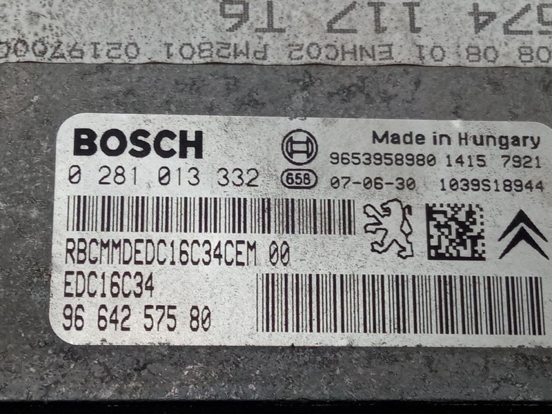 Recambio de centralita motor uce para peugeot 307 sw (3h) 1.6 hdi 110 referencia OEM IAM 9664257580  