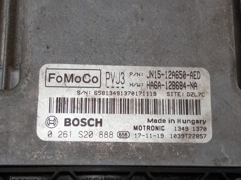 Recambio de centralita motor uce para ford ecosport 1.0 ecoboost referencia OEM IAM JN1512A650AED 0261S20888 