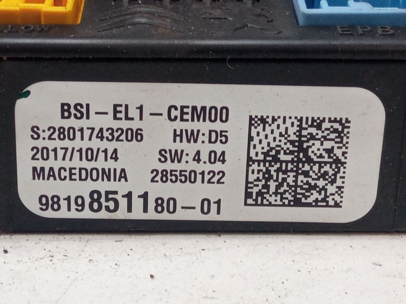 Recambio de bsi para citroën c3 iii (sx) 1.6 bluehdi 75 referencia OEM IAM 981985118001 EL1 