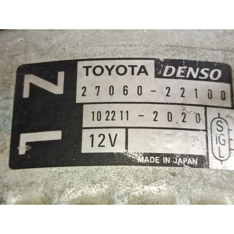 Recambio de alternador para toyota corolla verso (_e12_) 1.8 vvt-i (zze122_) referencia OEM IAM   