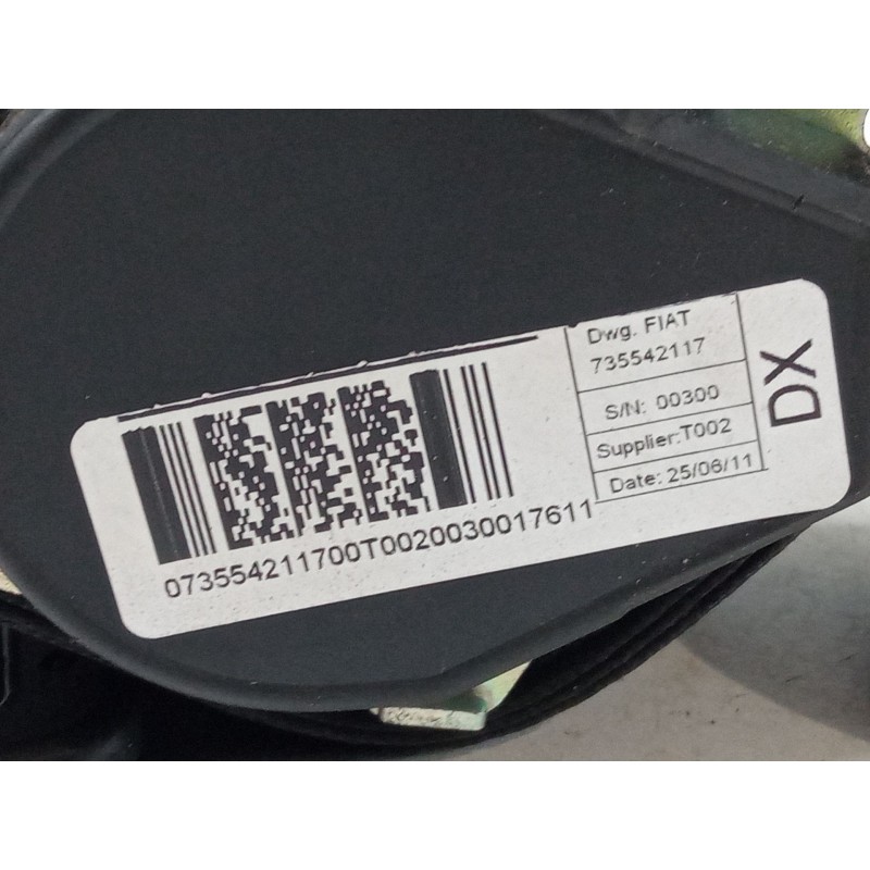 Recambio de cinturon seguridad delantero derecho para fiat qubo (225_) 1.3 d multijet (225cxb1a, 225axb1a, 225cxb11, 225axb11,..