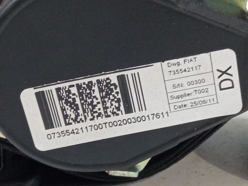 Recambio de cinturon seguridad delantero derecho para fiat qubo (225_) 1.3 d multijet (225cxb1a, 225axb1a, 225cxb11, 225axb11,..