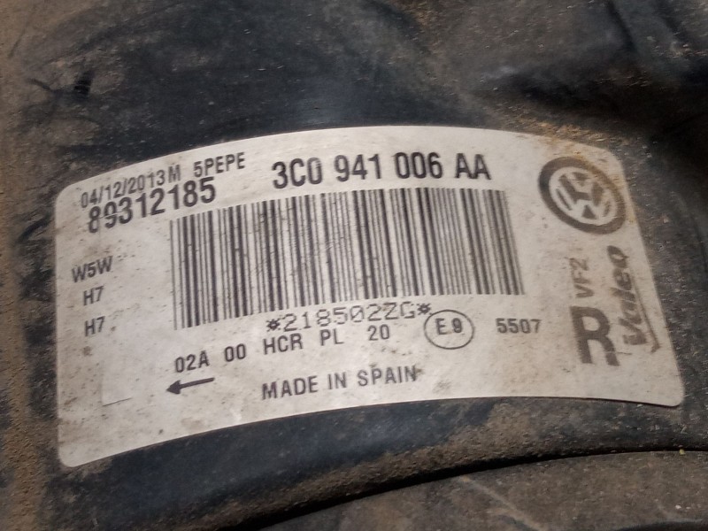 Recambio de faro derecho para volkswagen passat b6 (3c2) 2.0 tdi 16v referencia OEM IAM   