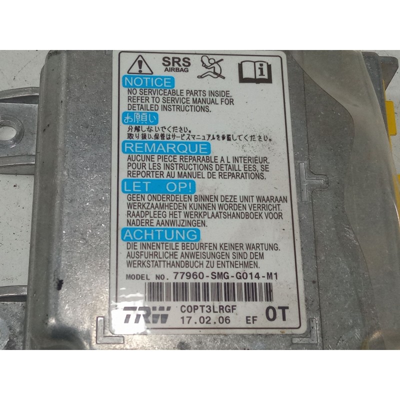Recambio de centralita airbag para honda civic viii hatchback (fn, fk) 2.2 ctdi (fk3) referencia OEM IAM 77960SMGG014M1  