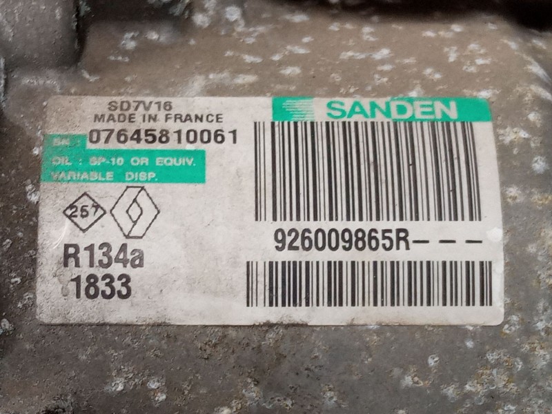 Recambio de compresor a/a para nissan qashqai i (j10, nj10) 1.5 dci referencia OEM IAM 926009865R  