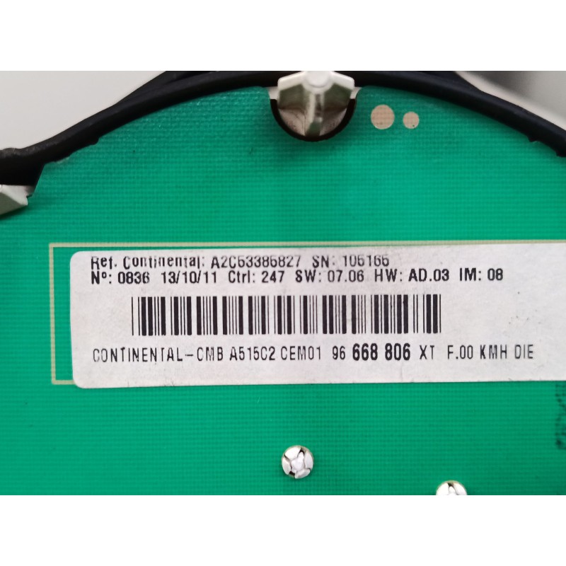 Recambio de cuadro instrumentos para citroën c3 ii (sc_) 1.4 hdi 70 (sc8hzc, sc8hr0, sc8hp4) referencia OEM IAM 96668806XT  