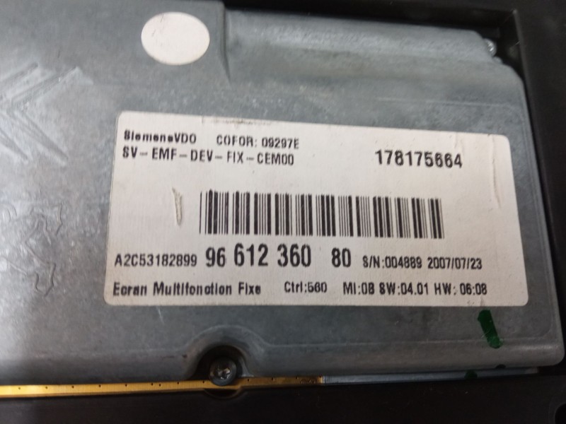 Recambio de cuadro instrumentos para citroën c4 grand picasso i (ua_) 2.0 hdi 138 referencia OEM IAM 9661236080 P966378958001 