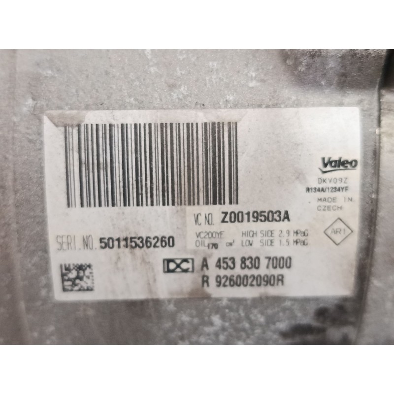 Recambio de compresor a/a para smart fortwo coupé (453) 0.9 (453.344, 453.353) referencia OEM IAM A4538307000  