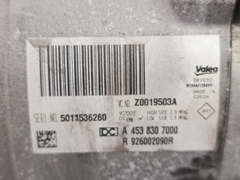Recambio de compresor a/a para smart fortwo coupé (453) 0.9 (453.344, 453.353) referencia OEM IAM A4538307000  