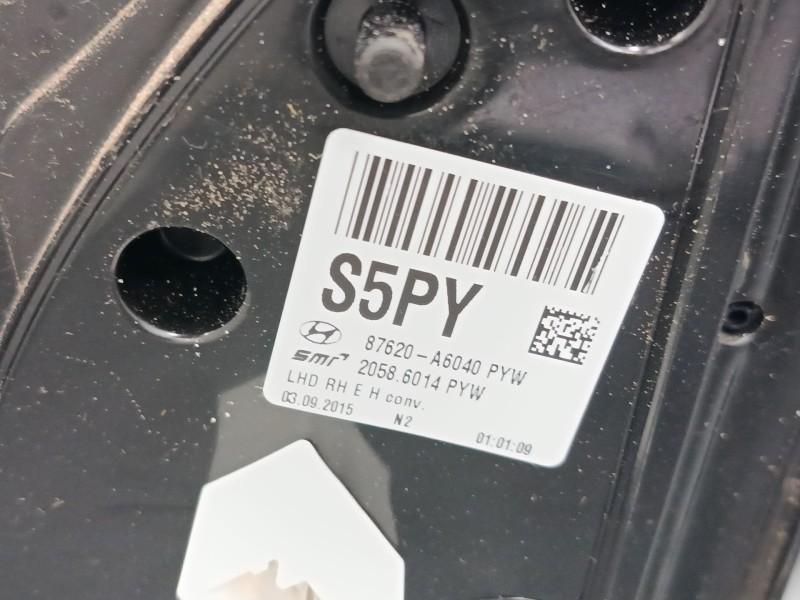 Recambio de retrovisor electrico derecho para hyundai i30 (gd) 1.4 crdi referencia OEM IAM 87620A6040PYW  