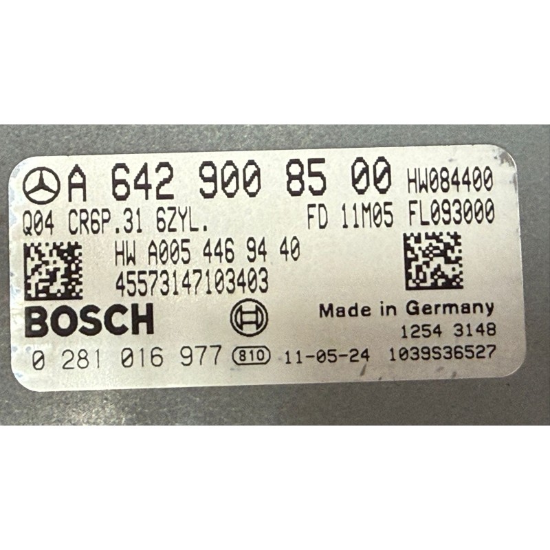 Recambio de centralita motor uce para mercedes-benz vito / mixto furgoneta (w639) 122 cdi (639.601, 639.603, 639.605) referencia
