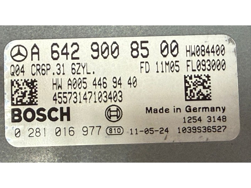 Recambio de centralita motor uce para mercedes-benz vito / mixto furgoneta (w639) 122 cdi (639.601, 639.603, 639.605) referencia