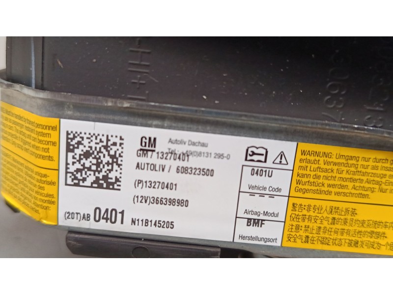 Recambio de airbag volante para opel insignia a (g09) 2.0 cdti (68) referencia OEM IAM 13270401  