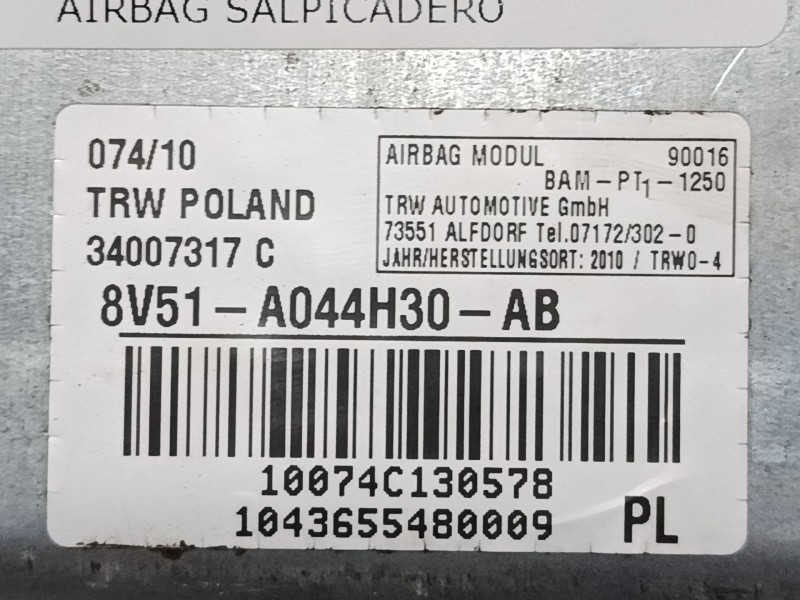 Recambio de airbag salpicadero para ford fiesta vi (cb1, ccn) 1.4 tdci referencia OEM IAM 8V51A044H30AB  