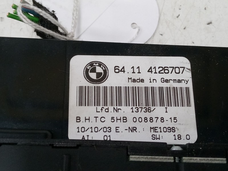 Recambio de mando climatizador para bmw 3 compact (e46) 320 td referencia OEM IAM 4126707  