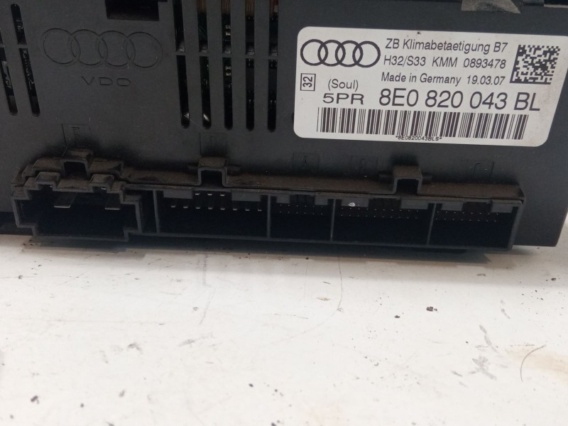 Recambio de mando climatizador para audi a4 b7 (8ec) 2.0 tdi 16v referencia OEM IAM 8E0820043BL  