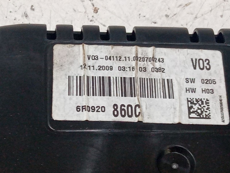 Recambio de cuadro instrumentos para volkswagen polo v (6r1, 6c1) 1.2 referencia OEM IAM 6R0920860C  