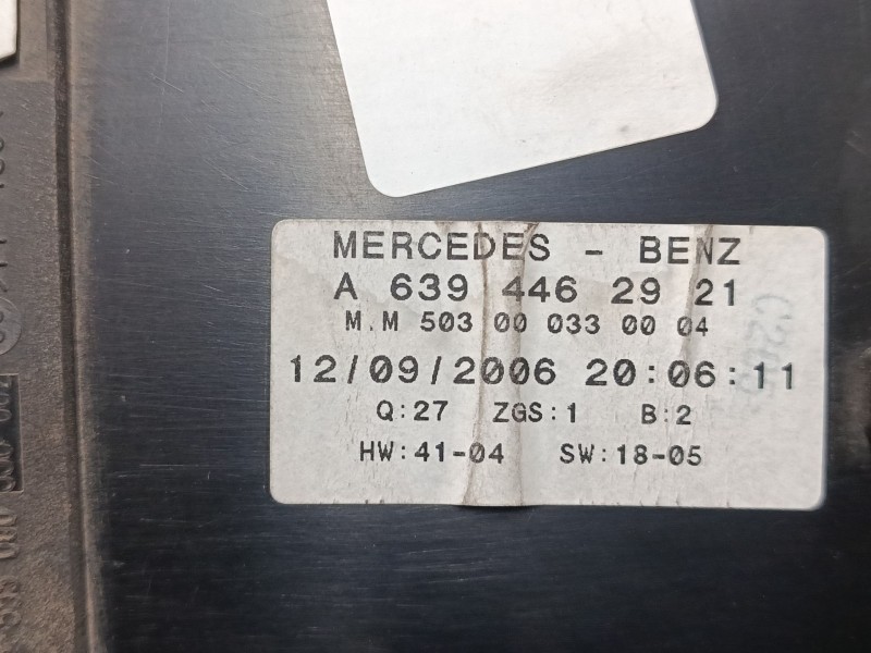 Recambio de cuadro instrumentos para mercedes-benz vito / mixto furgoneta (w639) 109 cdi (639.601, 639.603, 639.605) referencia 