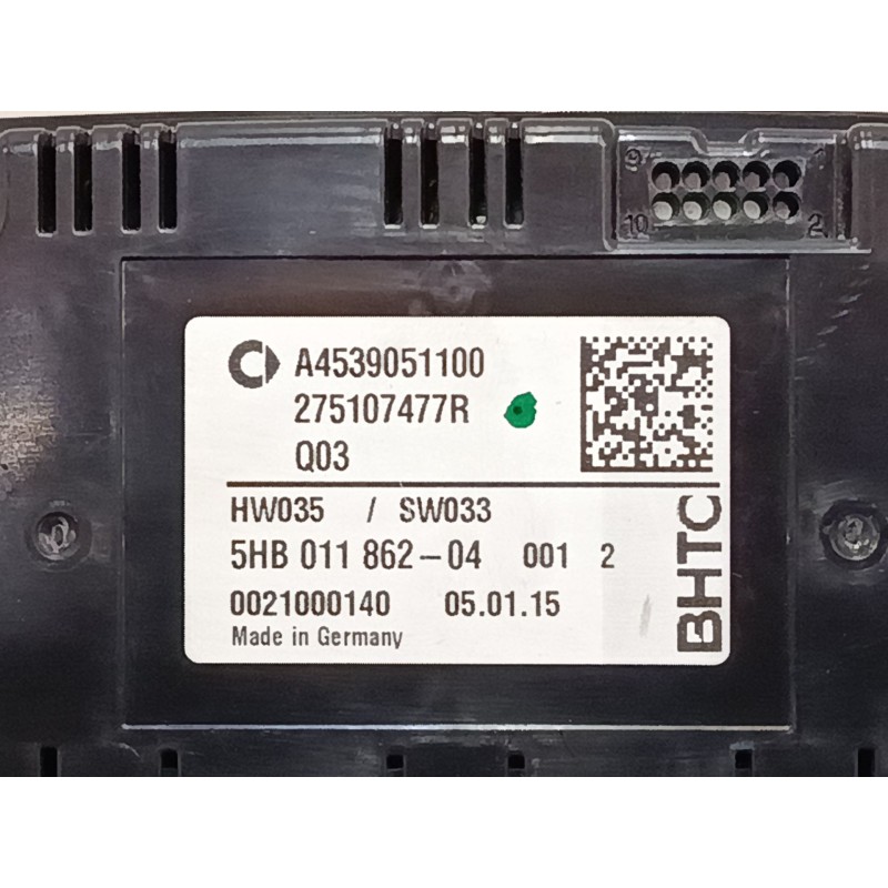 Recambio de mando climatizador para smart fortwo coupé (453) 0.9 (453.344, 453.353) referencia OEM IAM A4539051100 275107477R 