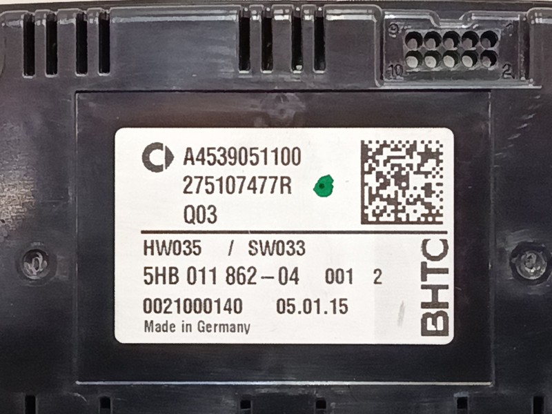 Recambio de mando climatizador para smart fortwo coupé (453) 0.9 (453.344, 453.353) referencia OEM IAM A4539051100 275107477R 