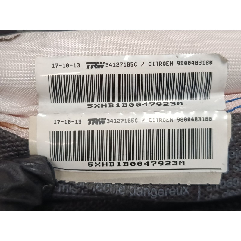Recambio de airbag lateral delantero derecho para citroën c4 picasso ii 1.6 hdi 90 referencia OEM IAM 9800483180 34127185C 