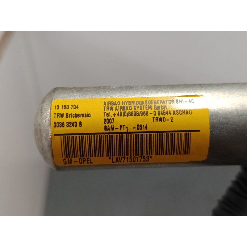Recambio de airbag lateral delantero izquierdo para opel corsa d (s07) 1.4 (l08, l68) referencia OEM IAM 13150704  