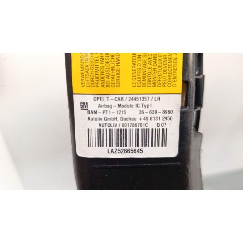 Recambio de airbag lateral delantero izquierdo para opel astra h (a04) 1.9 cdti (l48) referencia OEM IAM 24451357  