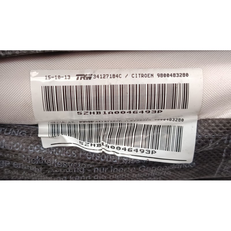 Recambio de airbag lateral delantero izquierdo para citroën c4 picasso ii 1.6 hdi 90 referencia OEM IAM 9800483280  