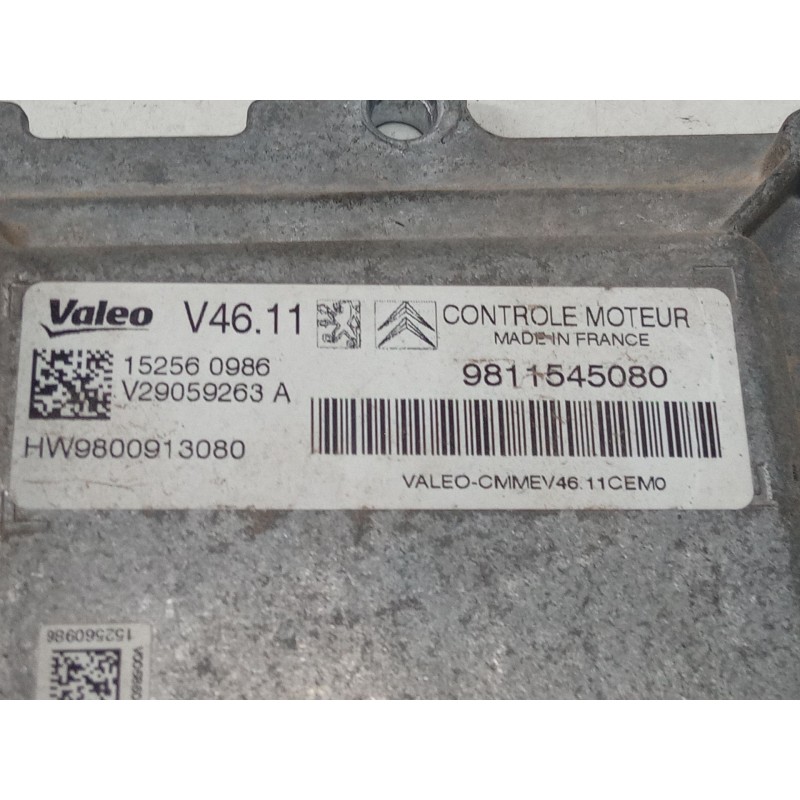 Recambio de centralita motor uce para citroën c3 ii (sc_) 1.2 vti 82 referencia OEM IAM 9811545080  