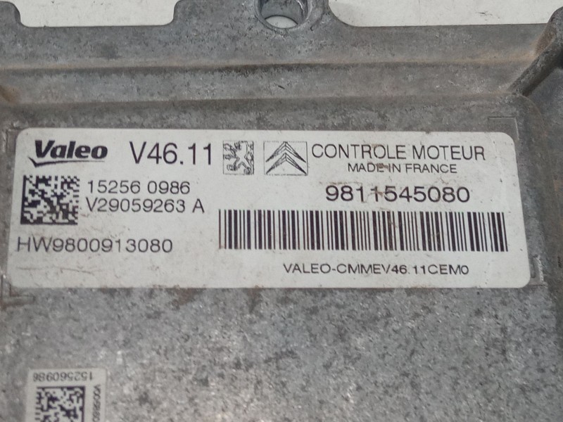 Recambio de centralita motor uce para citroën c3 ii (sc_) 1.2 vti 82 referencia OEM IAM 9811545080  