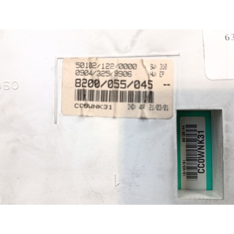 Recambio de cuadro instrumentos para renault kangoo (kc0/1_) d 65 1.9 (kc0e, kc02, kc0j, kc0n) referencia OEM IAM 8200055045  