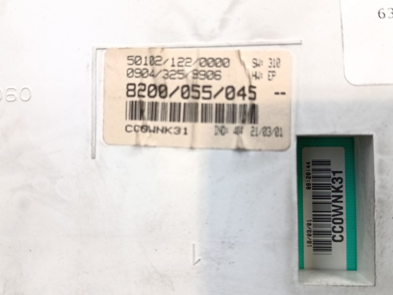 Recambio de cuadro instrumentos para renault kangoo (kc0/1_) d 65 1.9 (kc0e, kc02, kc0j, kc0n) referencia OEM IAM 8200055045  