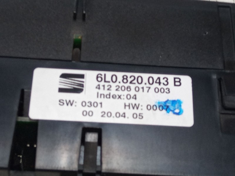 Recambio de mando climatizador para seat ibiza iii (6l1) 1.4 16v referencia OEM IAM 6L0820043B  