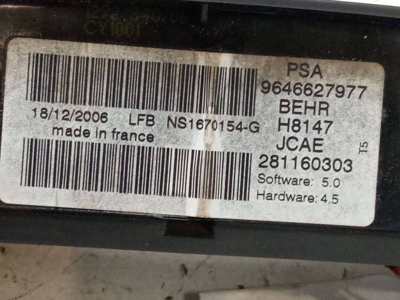 Recambio de mando climatizador para peugeot 307 cc (3b) 2.0 16v referencia OEM IAM 9646627977  