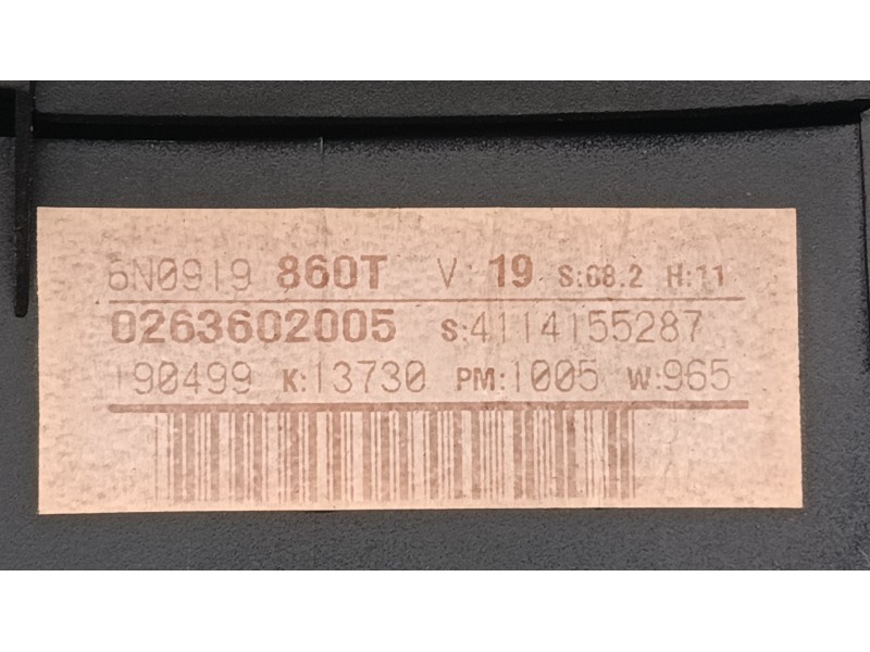 Recambio de cuadro instrumentos para volkswagen polo iii (6n1) 60 1.4 referencia OEM IAM 6N0919860T  