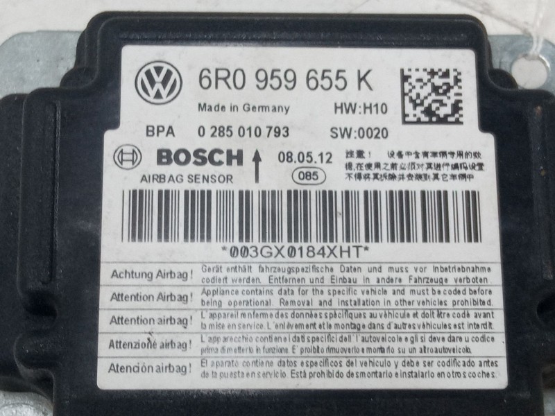 Recambio de centralita airbag para skoda fabia ii (542) 1.2 12v referencia OEM IAM 6R0959655K  