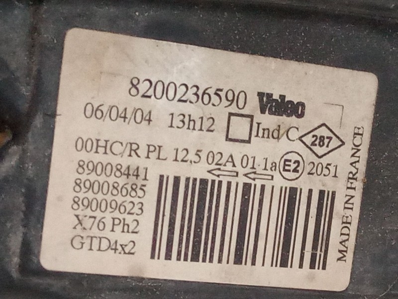 Recambio de faro izquierdo para renault kangoo (kc0/1_) d 65 1.9 (kc0e, kc02, kc0j, kc0n) referencia OEM IAM   