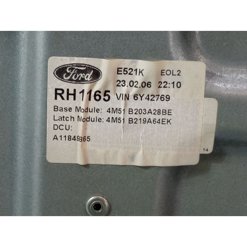 Recambio de elevalunas electrico derecho 3p para ford focus ii (da_, hcp, dp) 1.6 ti referencia OEM IAM 4M51B203A28BE  