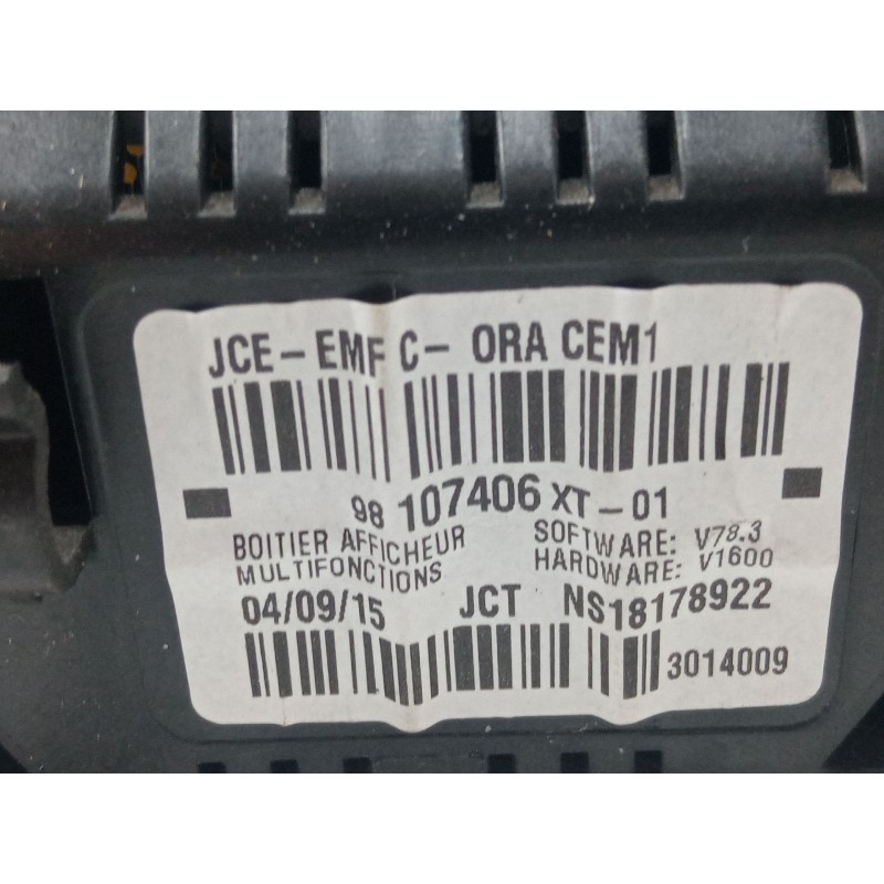 Recambio de pantalla interior reloj para citroën c3 ii (sc_) 1.2 vti 82 referencia OEM IAM 98107406XT  