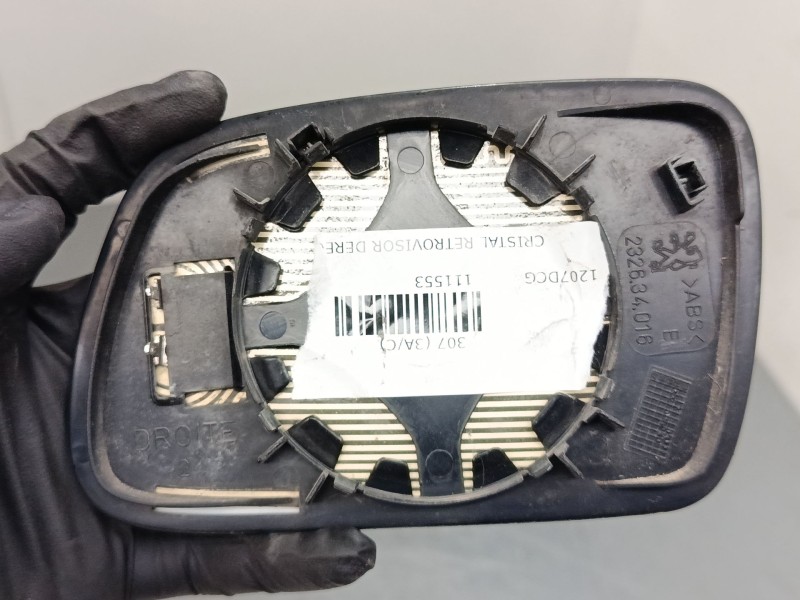Recambio de cristal retrovisor derecho para peugeot 307 (3a/c) 2.0 hdi 135 referencia OEM IAM 232634016  