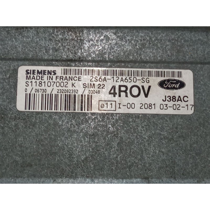 Recambio de centralita motor uce para ford fiesta v (jh_, jd_) 1.4 16v referencia OEM IAM 2S6A12A650SG S118107002K 