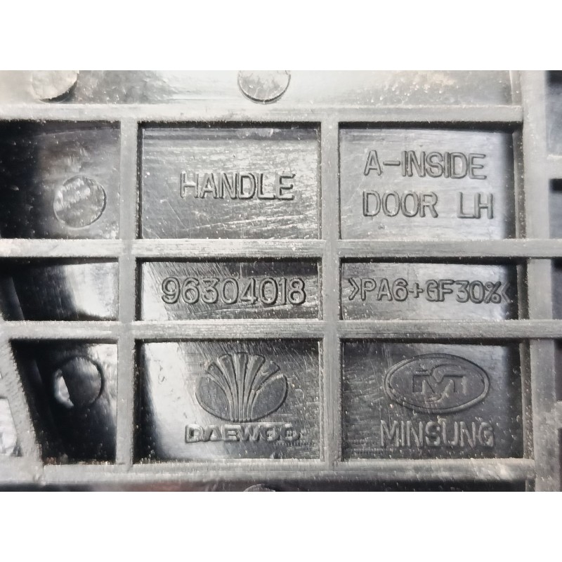 Recambio de maneta interior puerta trasera izquierda para daewoo lanos (klat) 1.3 referencia OEM IAM 96304018  