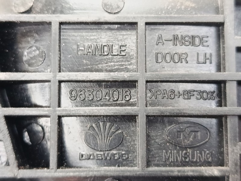 Recambio de maneta interior puerta trasera izquierda para daewoo lanos (klat) 1.3 referencia OEM IAM 96304018  