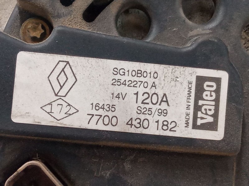 Recambio de alternador para renault megane scénic (ja0/1_) 1.9 dti (ja0n) referencia OEM IAM 7700430182 2542270A 