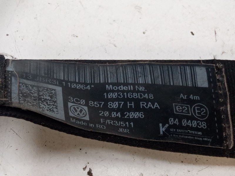 Recambio de cinturon seguridad trasero central para volkswagen passat b6 (3c2) 2.0 tdi 16v referencia OEM IAM   