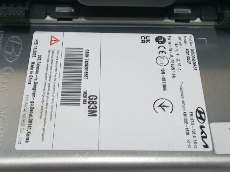 Recambio de radio para kia picanto iii (ja) 1.0 referencia OEM IAM 96150G6830ASB  