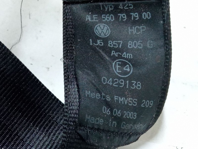 Recambio de cinturon seguridad trasero izquierdo para volkswagen golf iv (1j1) 1.4 16v referencia OEM IAM   